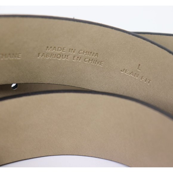 NWT Halogen Oval Buckle Leather Belt Soft Suede Adjustable Black Silver Large - Picture 7 of 7